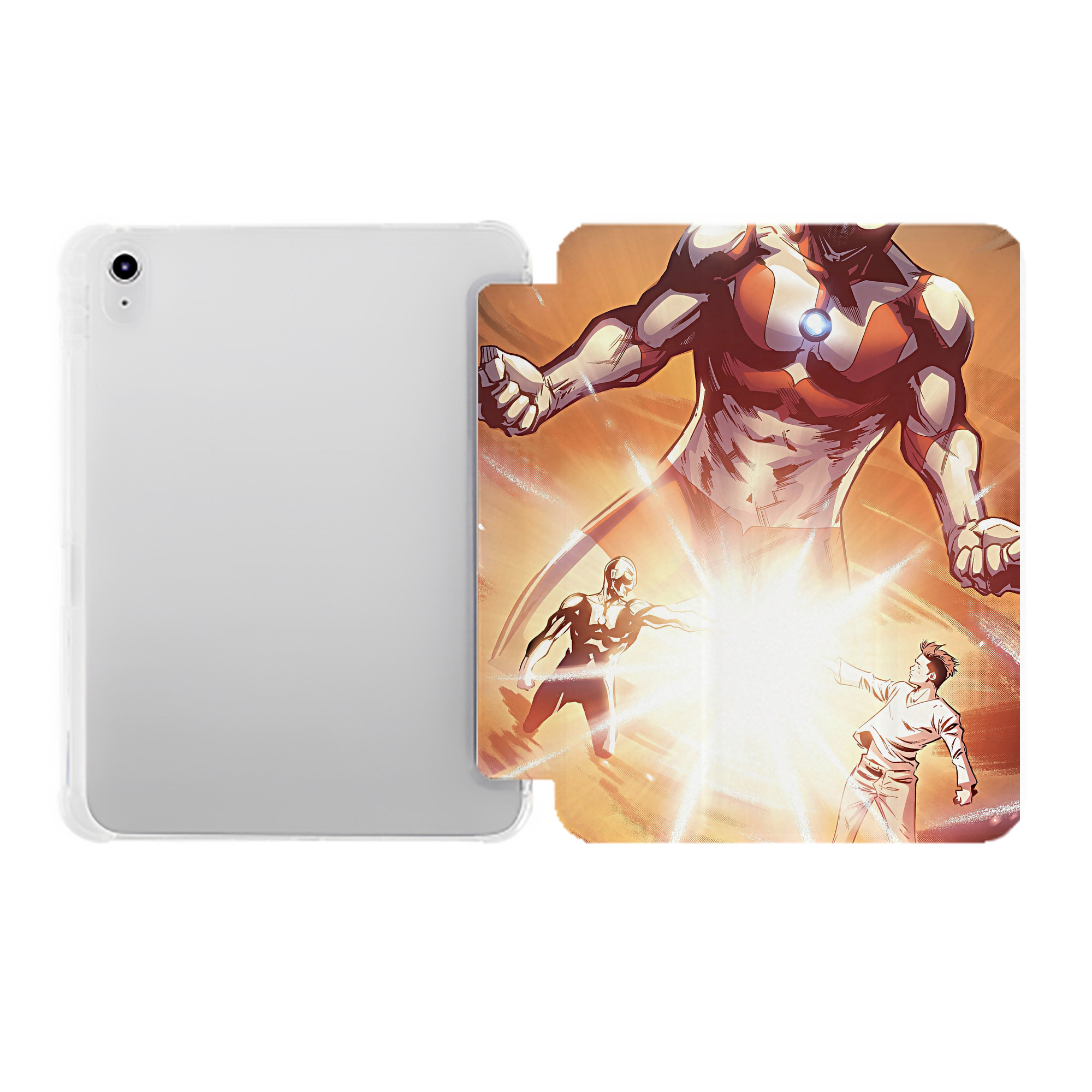 （画像用） ウルトラマン Ultraman IPad ケース ペン収納付き 三つ折りスタンド PUレザー×シリコン 対応機種9.5/10.5/10.9インチ